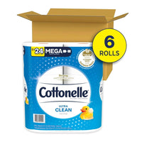 Cottonelle Ultra Clean Toilet Paper, Mega Rolls, 312 Sheets Per Roll, 6 Ea