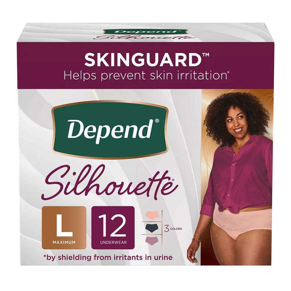 Depend Silhouette Incontinence And Postpartum Underwear For Women, 12 Ea