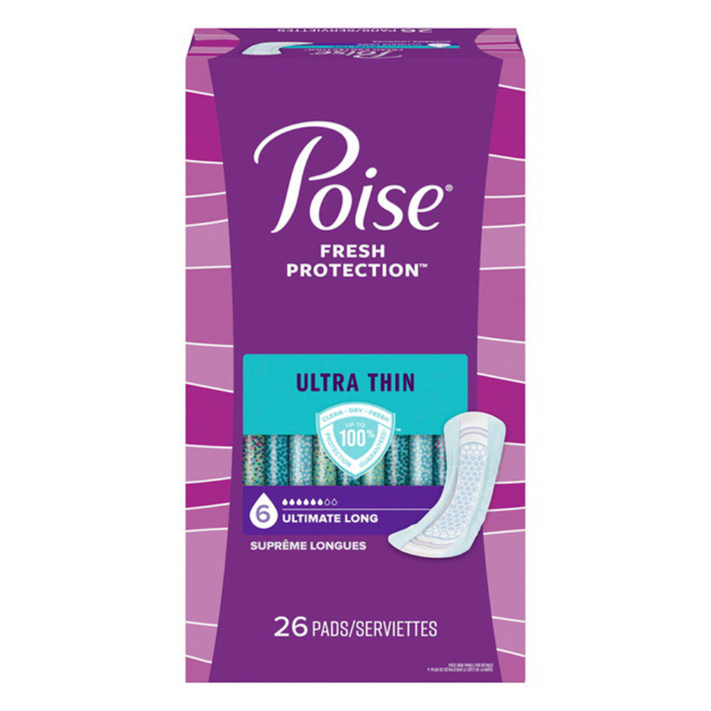 Poise Ultra Thin Maximum Absorbency Pads, 26 Ea