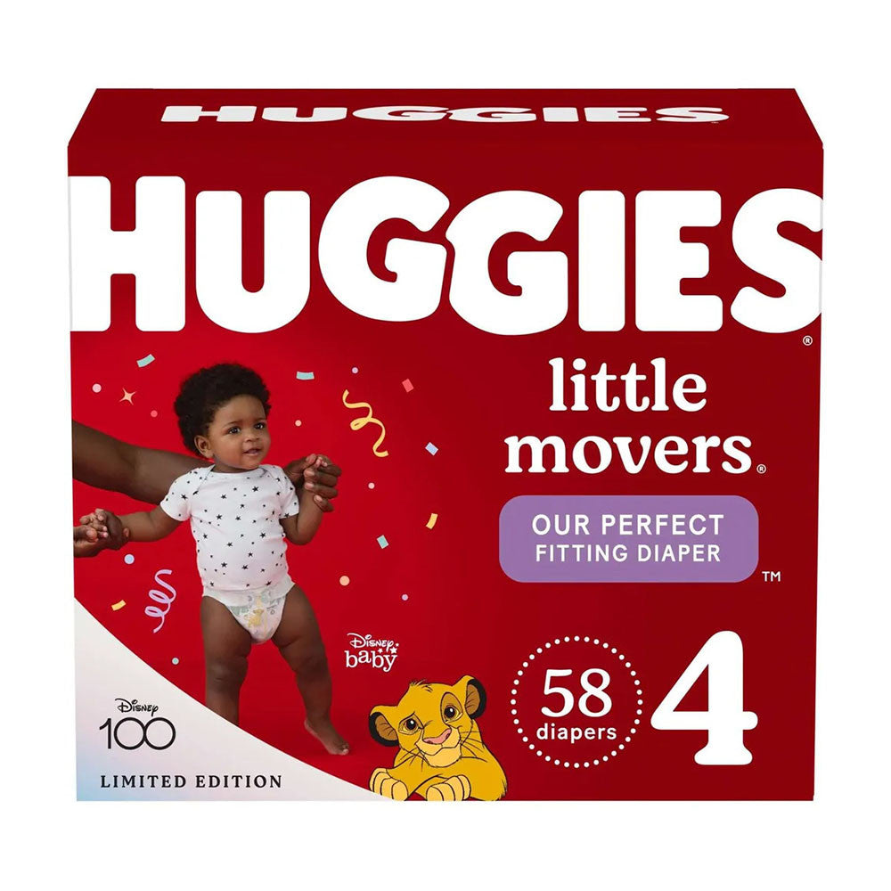 Huggies Little Movers Baby Diapers, Size 4, 58 Ea