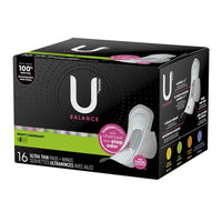 U by Kotex Balance Heavy Ultra Thin Pads Plus Wings, 16 Ea