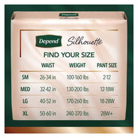Depend Silhouette Incontinence and Postpartum Underwear for Women, 16 Ea