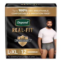 Depend Real Fit Incontinence Underwear for Men, 12 Ea