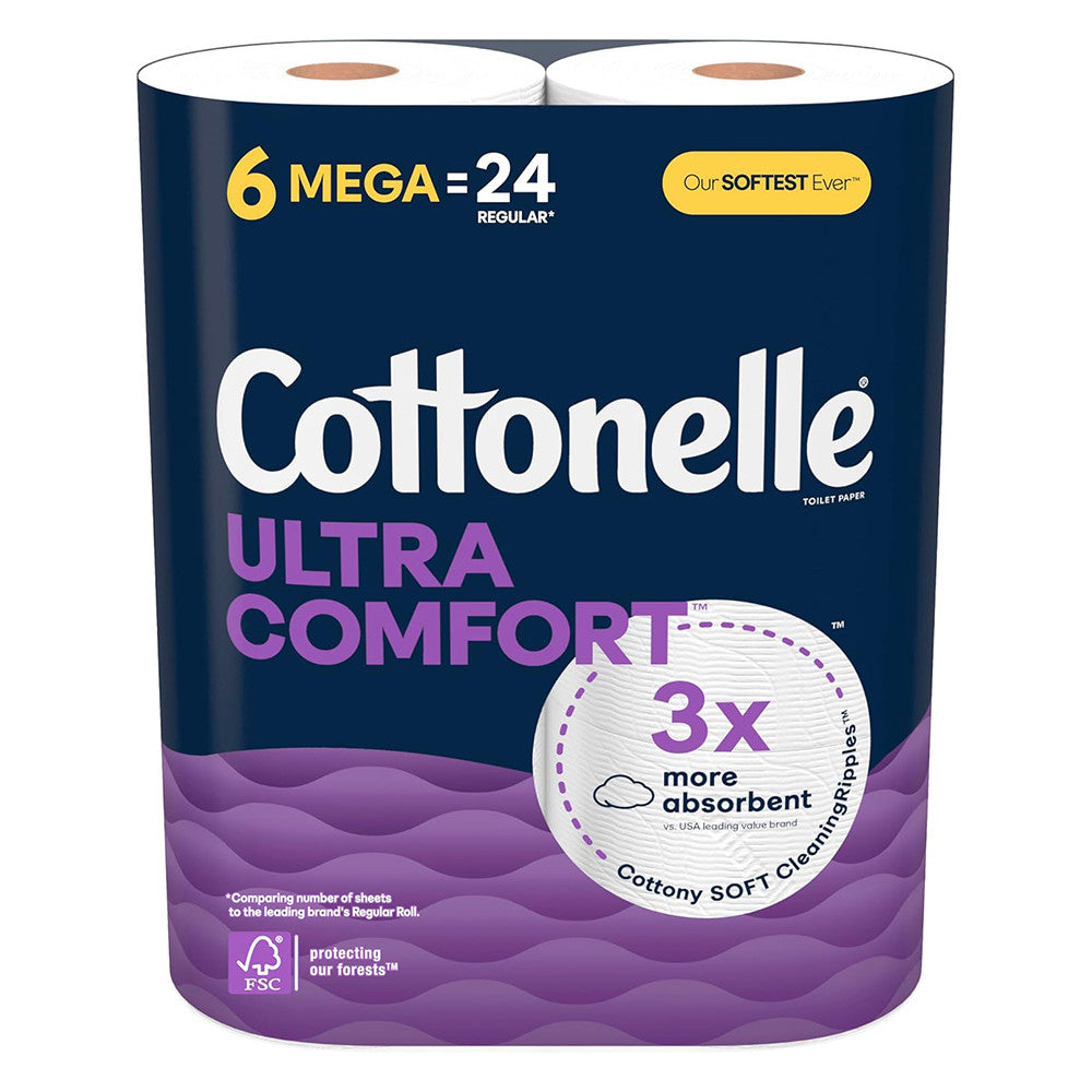 Cottonelle Ultra Comfort Mega Roll Toilet Paper, 6 Ea