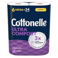 Cottonelle Ultra Comfort Mega Roll Toilet Paper, 6 Ea