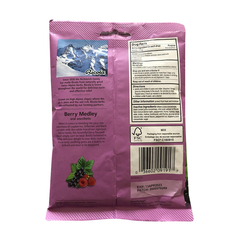 Ricola Berry Medley Throat Drops, 19 Ea