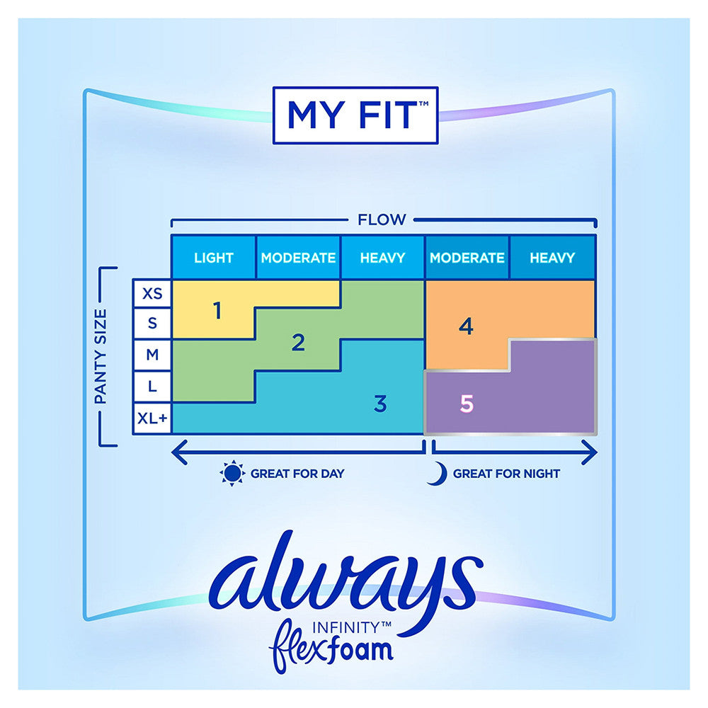 Always Pads Size 2 Infinity With Flex Foam Heavy Flow, 16 Ea