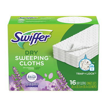 Swiffer Sweeper Dry Cloth Mop Refill, Lavender Vanillaand And Comfort Scent, 16 Ea