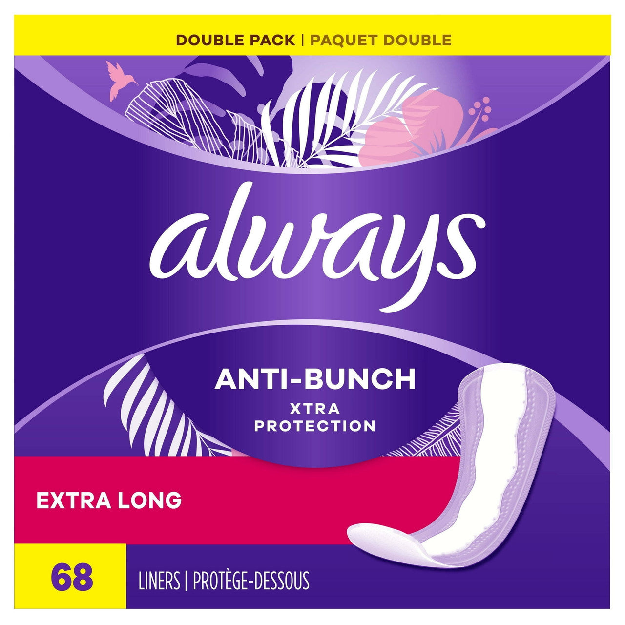 Always Pantiliner Max Protection Extra Long Dri-Liners Unscented, Size 14 Plus - 68 Ea