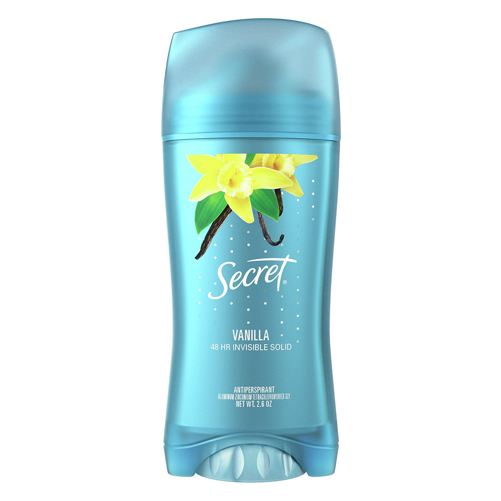 Secret Invisible Solid Antiperspirant Deodorant, Vanilla Scent, 2.6 Oz