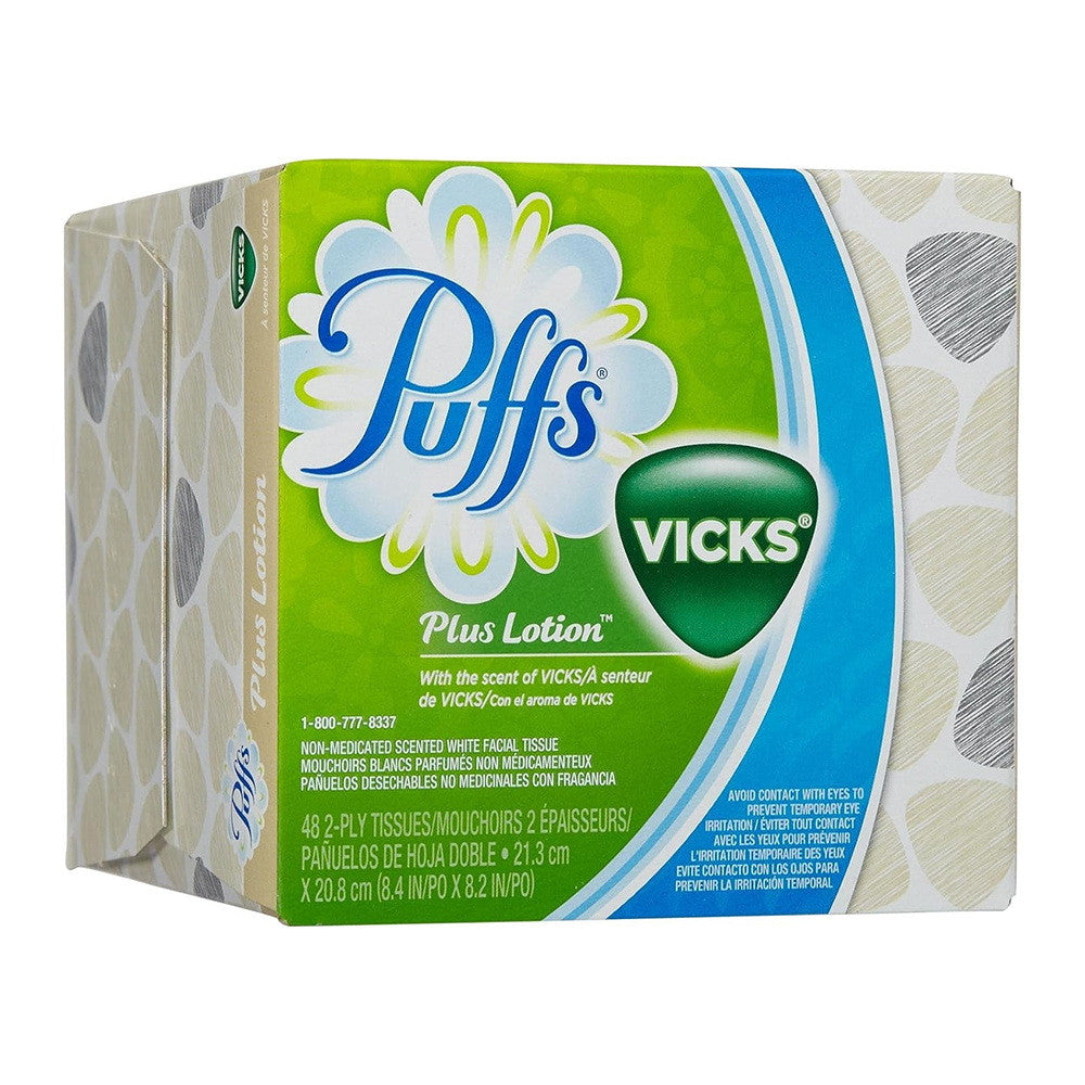 Puffs Plus Lotion with the Scent of Vicks Facial Tissues, 48 Ea, 24 Pack