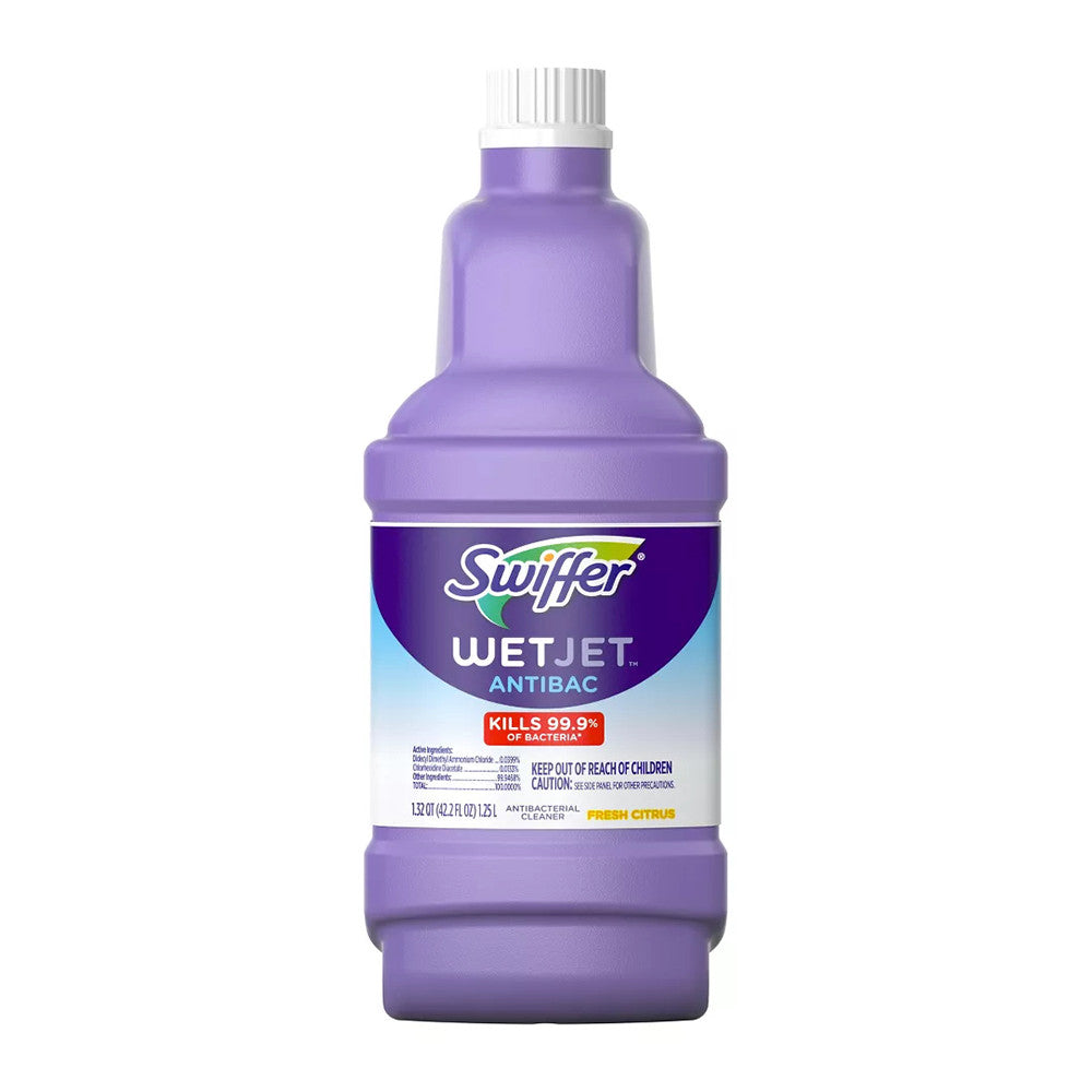 Swiffer WetJet Antibacterial Floor Cleaner, Fresh Citrus Scent, 42.2 Oz