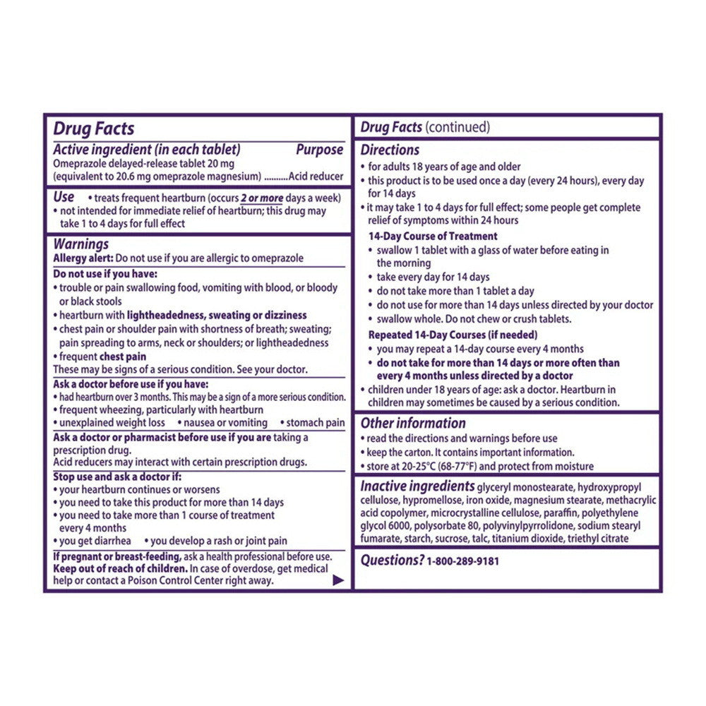 Prilosec Otc Acid 20Mg Reducer Tablets - 42 Ea