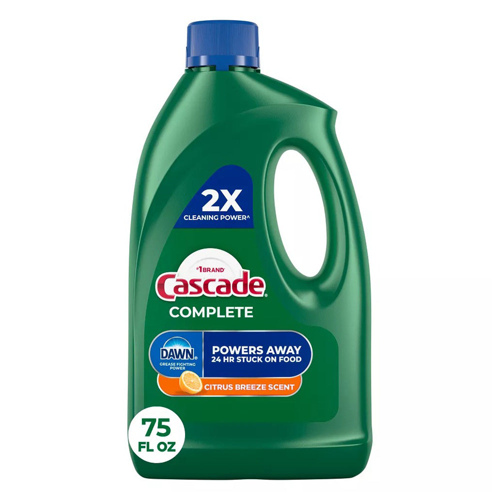 Cascade Powers Away Stuck-On Food Grease-Fighting Formula Complete Gel Citrus Breeze 75Oz (2.12kg)