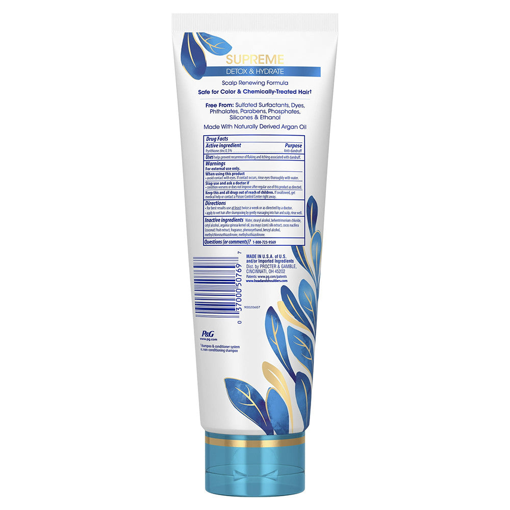 Head and Shoulders Dandruff Supreme Conditioner, Detox and Hydrate for All Hair Types, 9.4 Oz