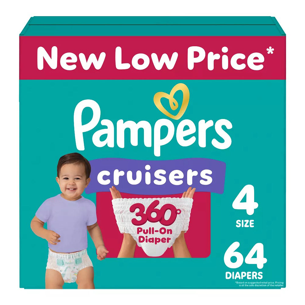Pampers Cruisers Pull on Disposable Diapers 100% Leakproof Size 4 64Ea