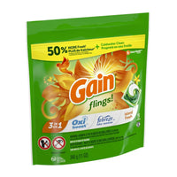 Gain Flings Liquid Laundry Detergent Pacs, Island Fresh, 16 Ea