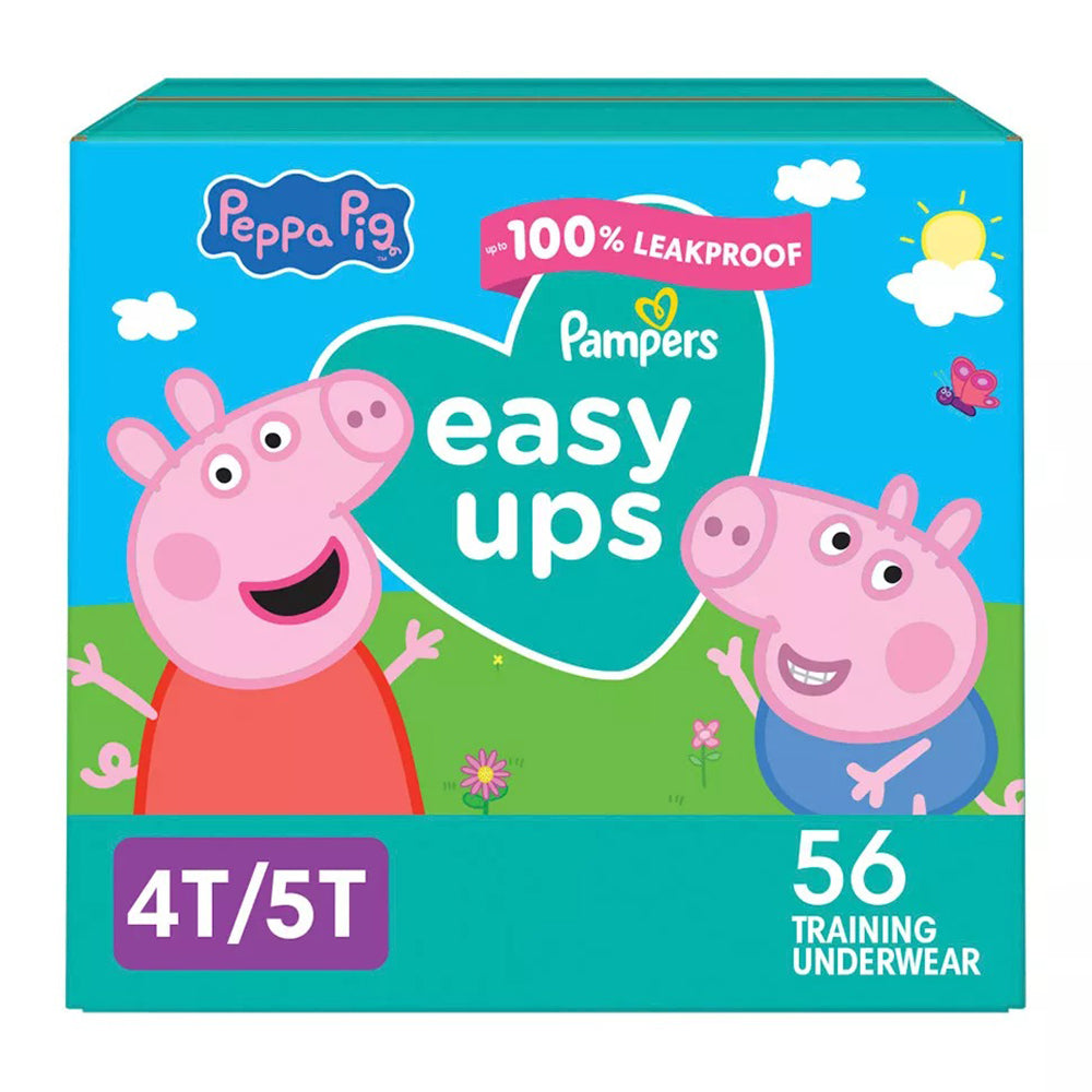 Pampers Easy Ups Girls' Disposable Training Diapers 4T to 5T 56Ea