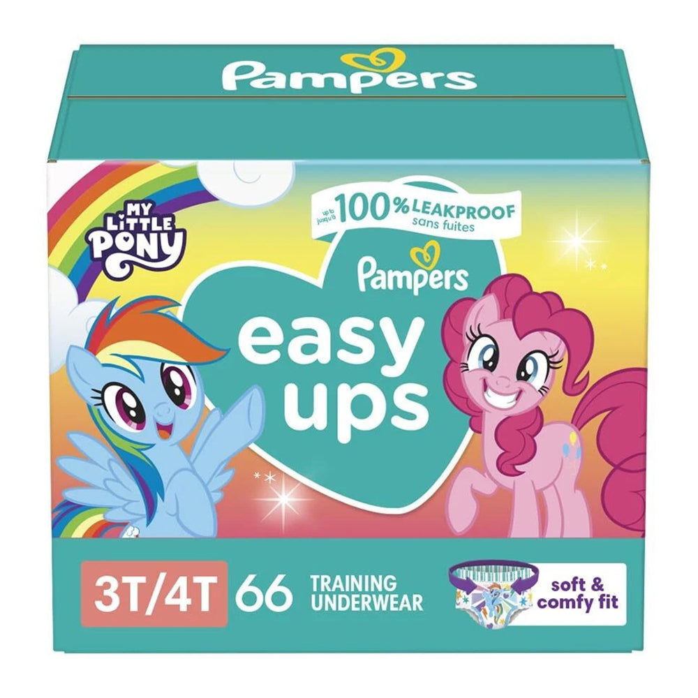 Pampers Easy Ups Potty Training Diapers Size 3T to 4T with Easy Tear Sides 66Ea