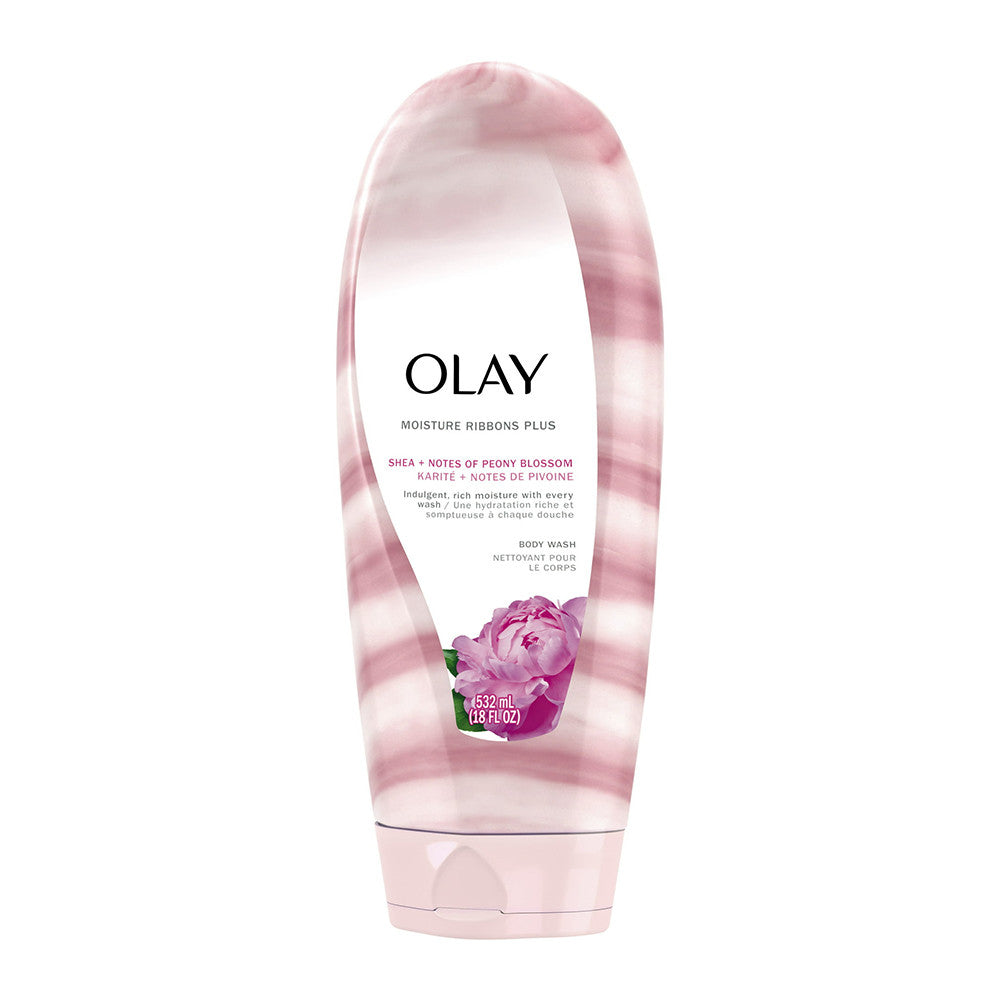 Olay Moisture Ribbons Plus Shea and Peony Blossom Body Wash, 18 Oz