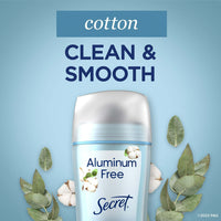 Secret Aluminum Free Womens Deodorant Solid, Cotton, 2.4 Oz