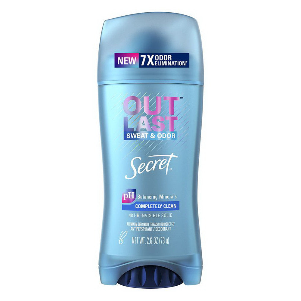 Secret Outlast Antiperspirant Deodorant, Invisible Solid Completely Clean, 2.6 Oz