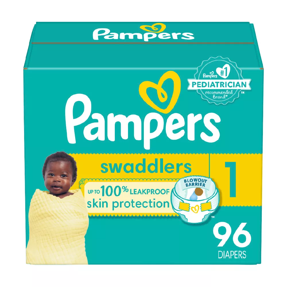 Pampers Swaddlers Active Newborn Baby Diapers, 96 Ea