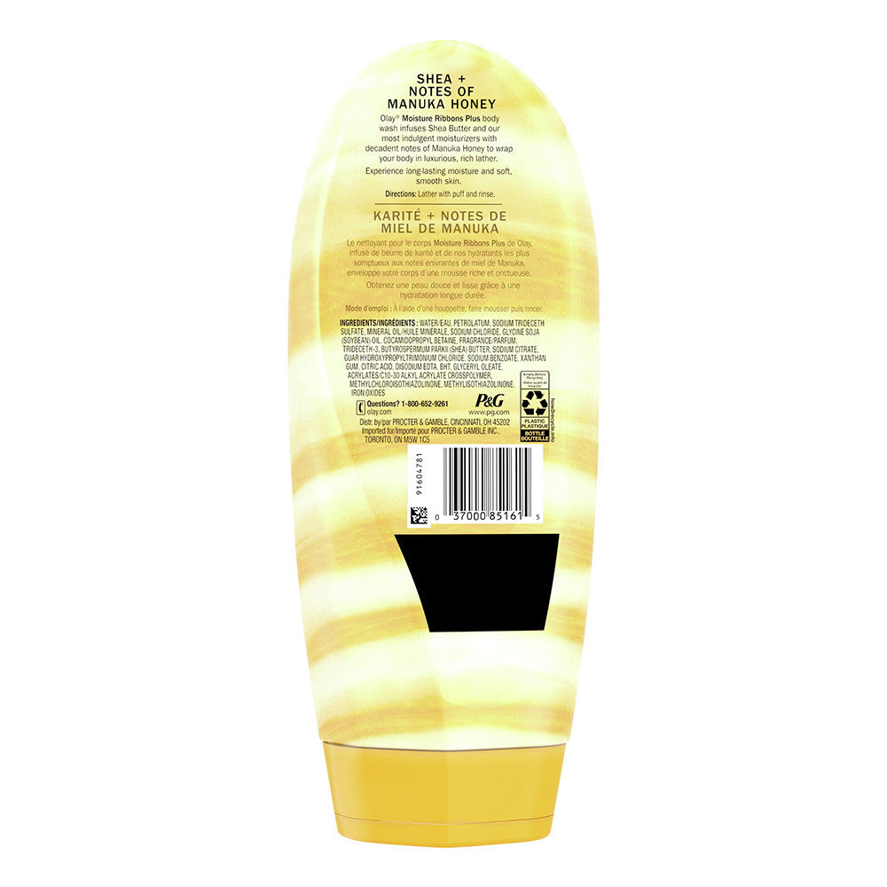 Olay Moisture Ribbons Plus Shea and Manuka Honey Body Wash, 18 Oz