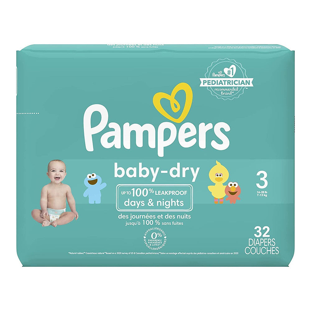 Pampers Baby Dry Diapers Size 3, 32 Ea