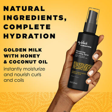 My Black is Beautiful Moisturizing Luxe Detangler Spray With Coconut Oil, Honey And Turmeric, 7.6 Oz