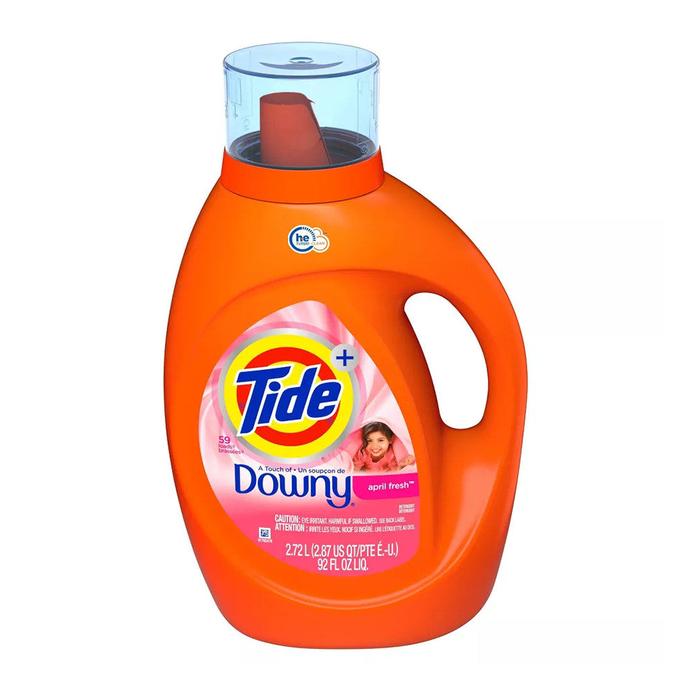Tide Plus Downy Liquid Laundry Detergent, April Fresh Scent, 59 Loads, 92 Oz