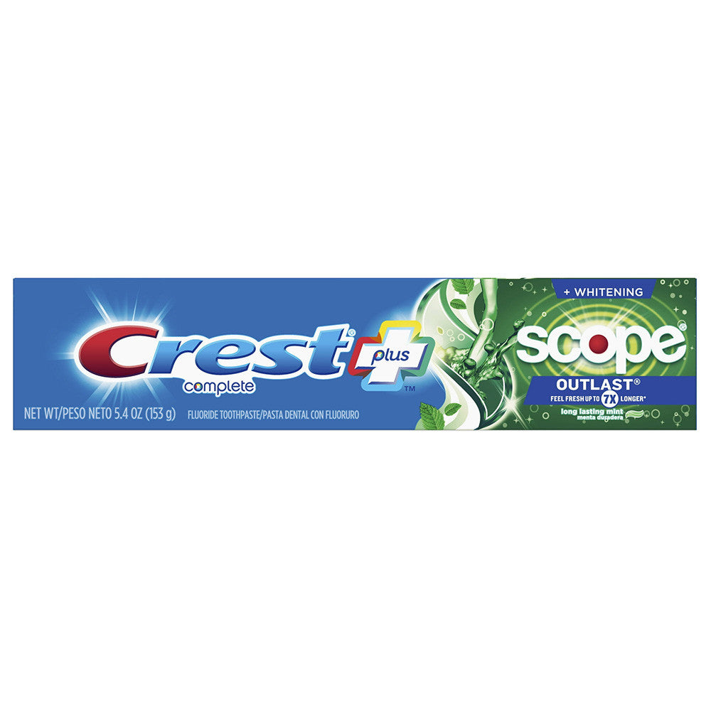 Crest Complete Plus Scope Outlast Whitening Toothpaste, Mint, 5.4 Oz