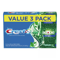 Crest Plus Scope Outlast Complete Whitening Toothpaste, Mint, 3 Ea