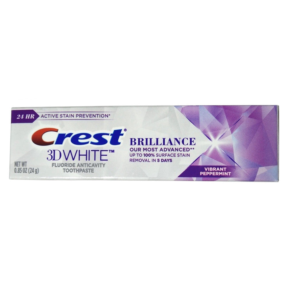 Crest 3D White Fluoride Anticavity Toothpaste Brilliance, Mesmerizing Mint, 0.85 oz