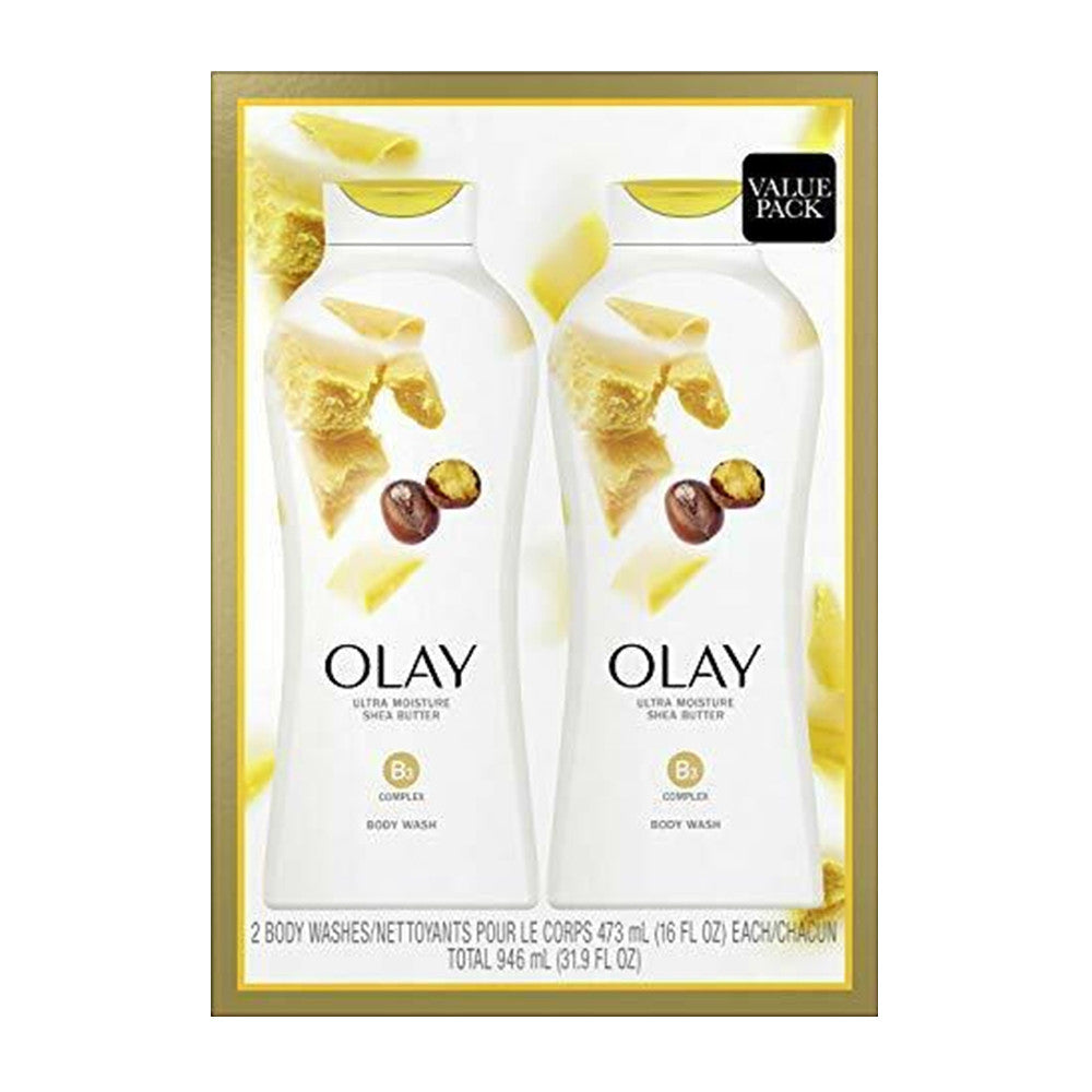 Olay Ultra Moisture Body Wash with Shea Butter, 16 Oz, Pack of 2