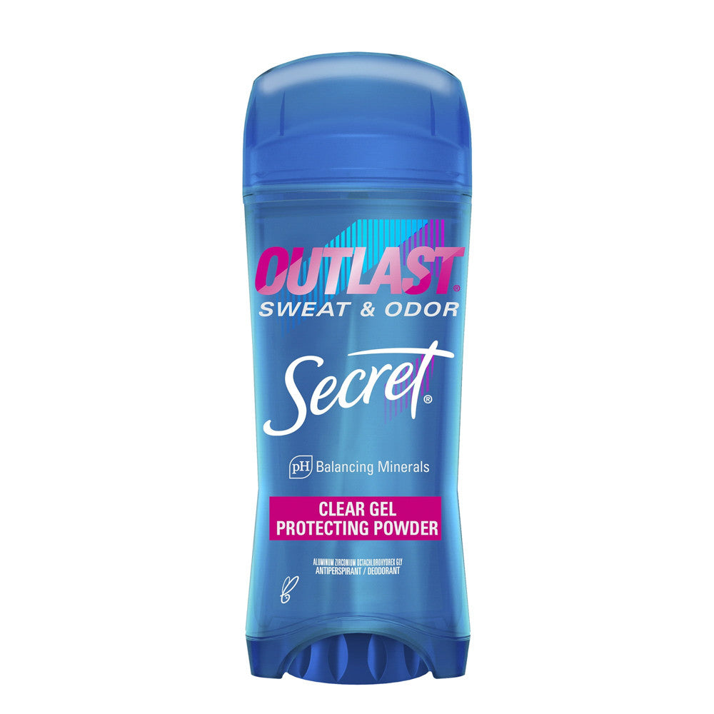 Secret Outlast Sweat and Odor Clear Gel Antiperspirant Deodorant, Protecting Powder, 3.4 Oz