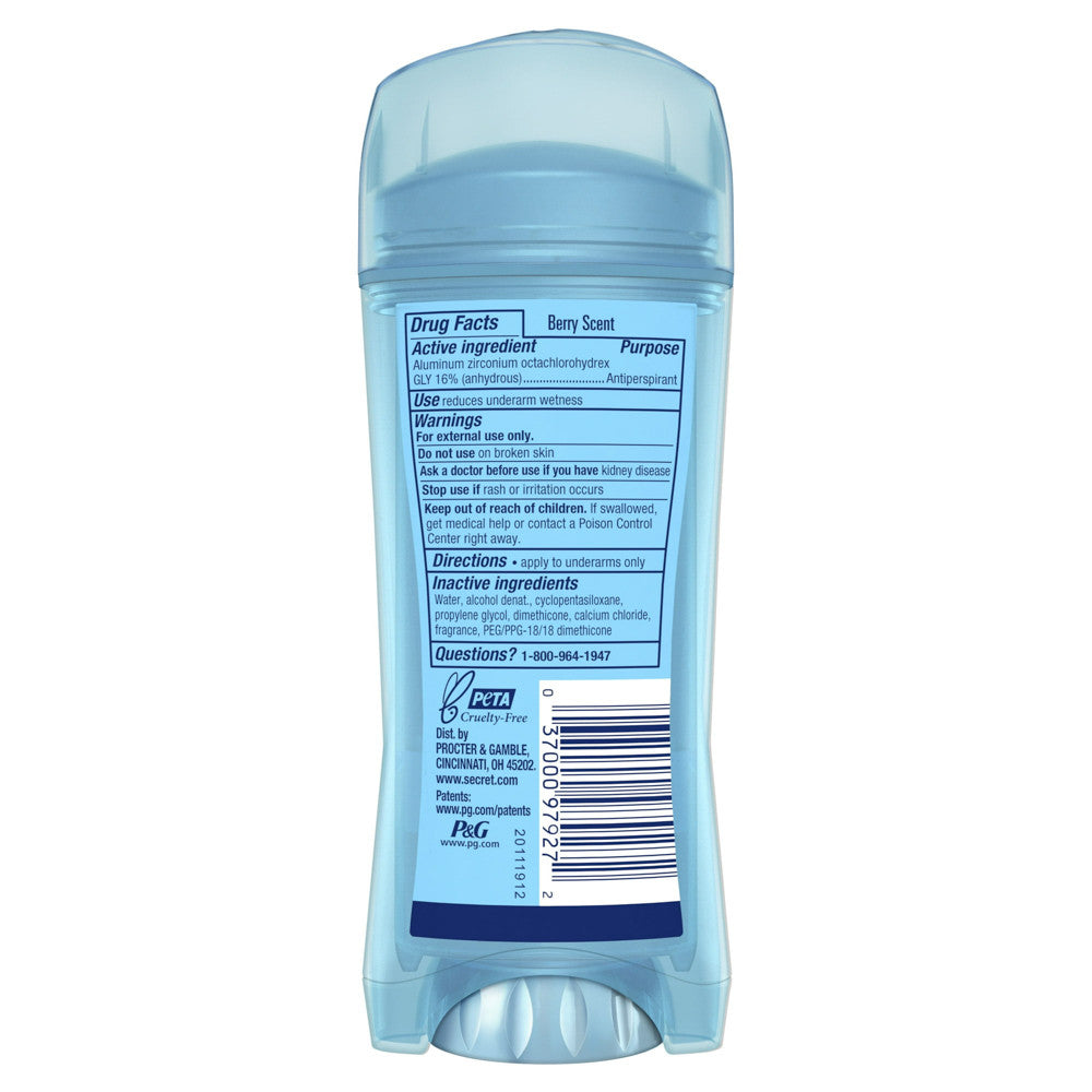 Secret Fresh Antiperspirant and Deodorant Clear Gel, Boho Berry, 3.4 Oz
