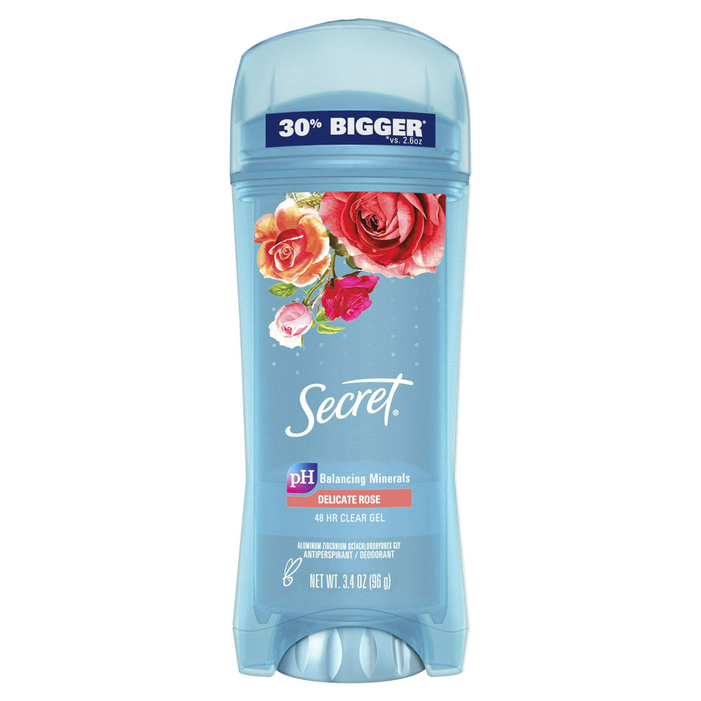 Secret Clear Gel Antiperspirant and Deodorant for Women, Rose Scent, 3.4 Oz