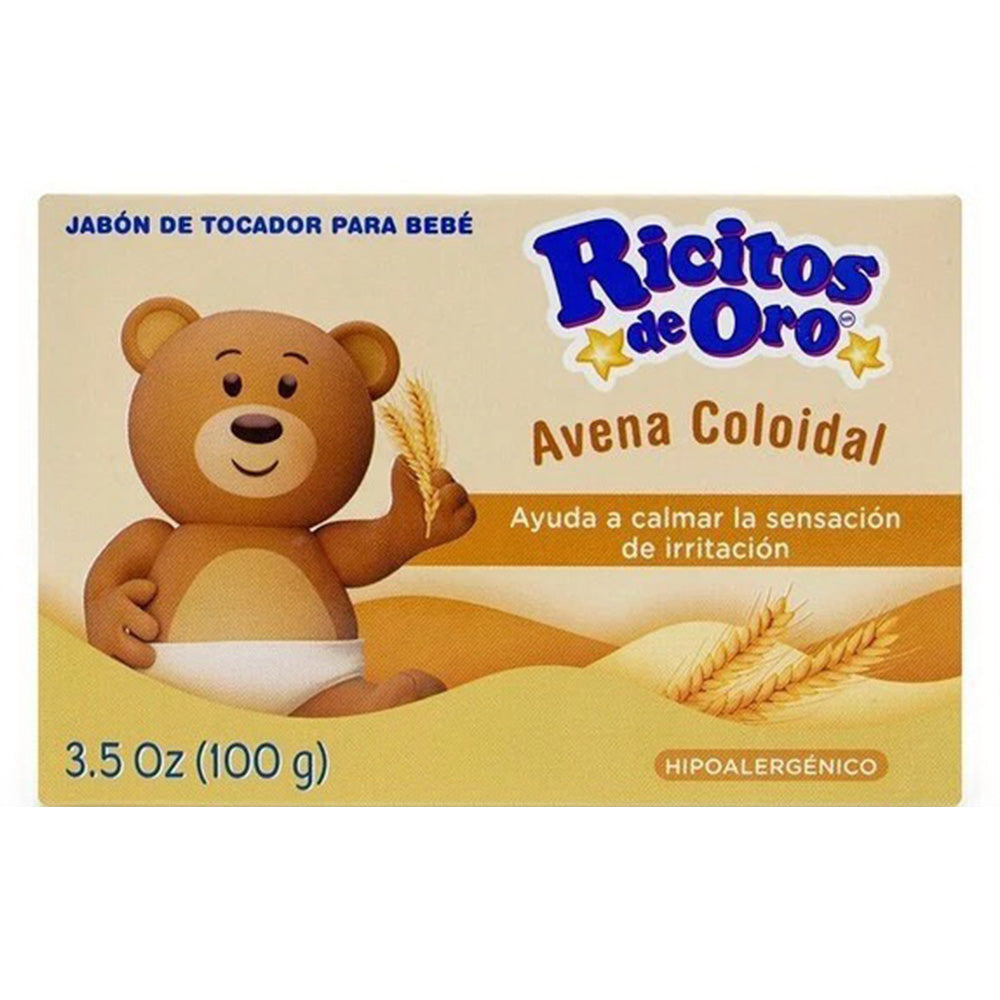 Ricitos De Oro Baby Soap Bar Colloidal Oat for Restores Natural Moisture 3.5Oz (100g)