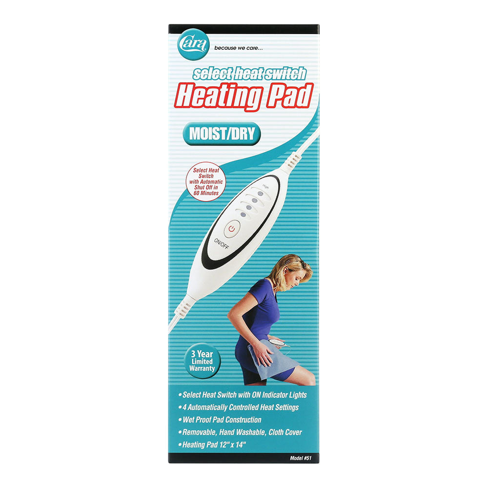 Cara Select Heat Switch Heating Pad Moist/dry Model No: 50, 1 Ea