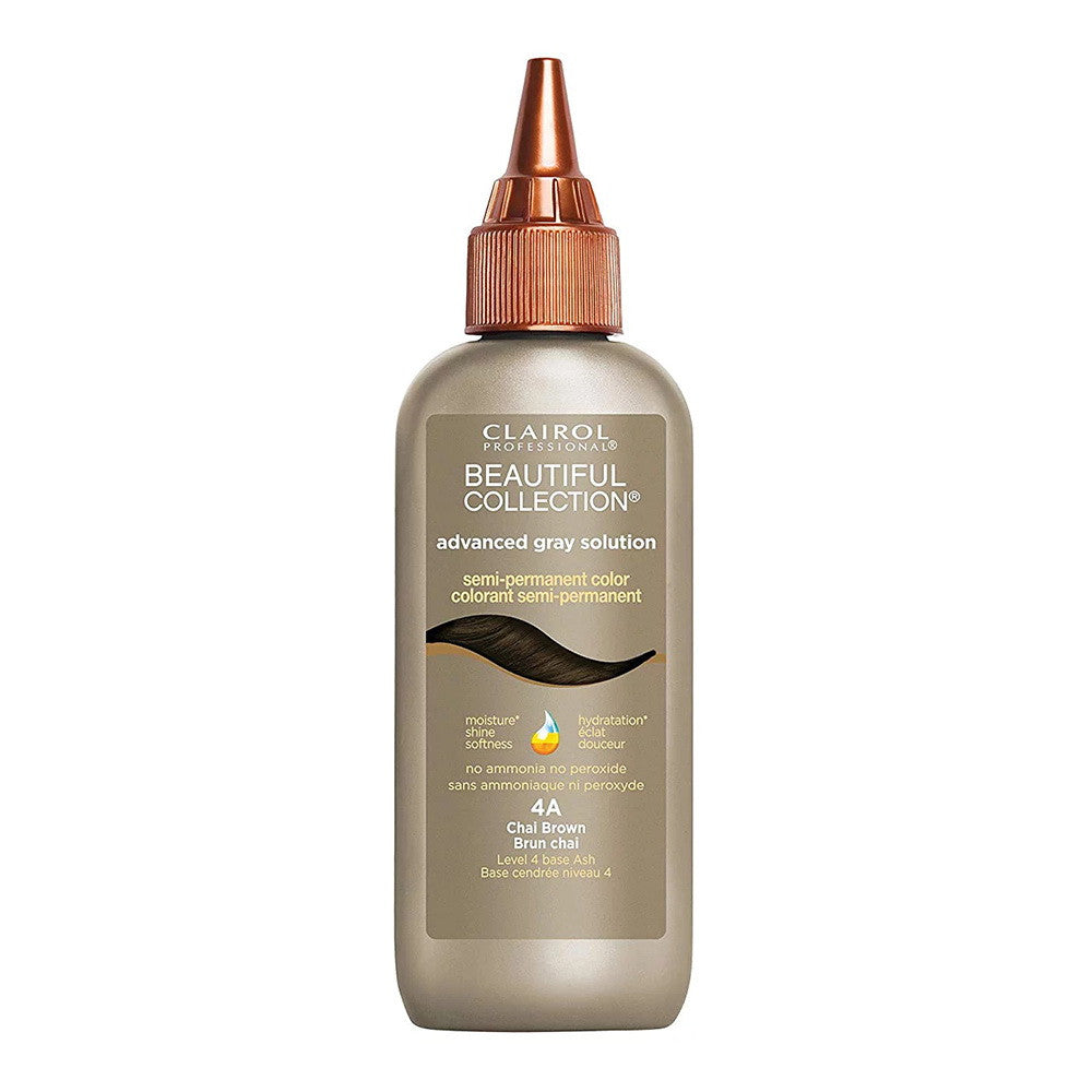 Clairol Professional Beautiful Collection Gray Solution Semi Permanent Hair Color, 4A Chai Brown, 3 Oz