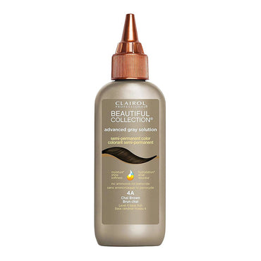 Clairol Professional Beautiful Collection Gray Solution Semi Permanent Hair Color, 4A Chai Brown, 3 Oz