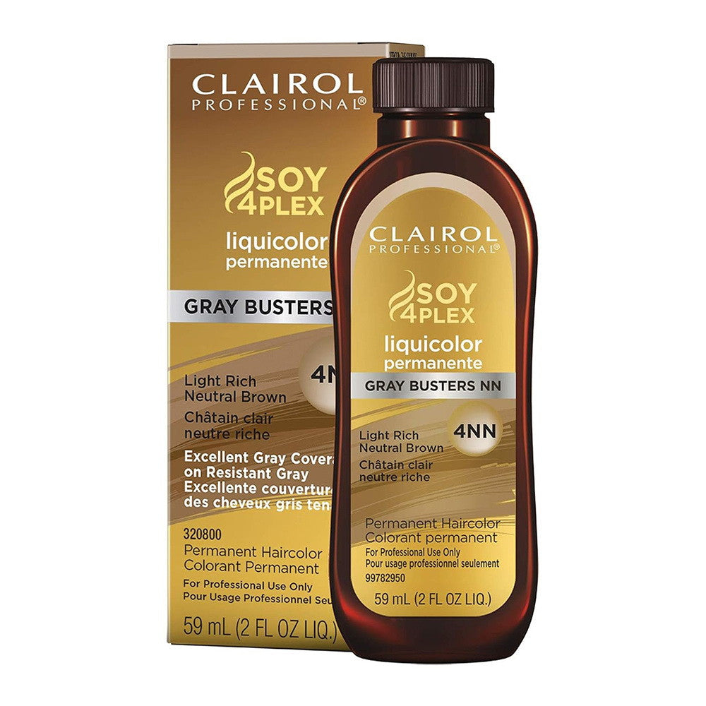 Clairol Professional Soy 4 Plex Permanent Hair Color, 4NN Light Rich Neutral Brown, 2 Oz