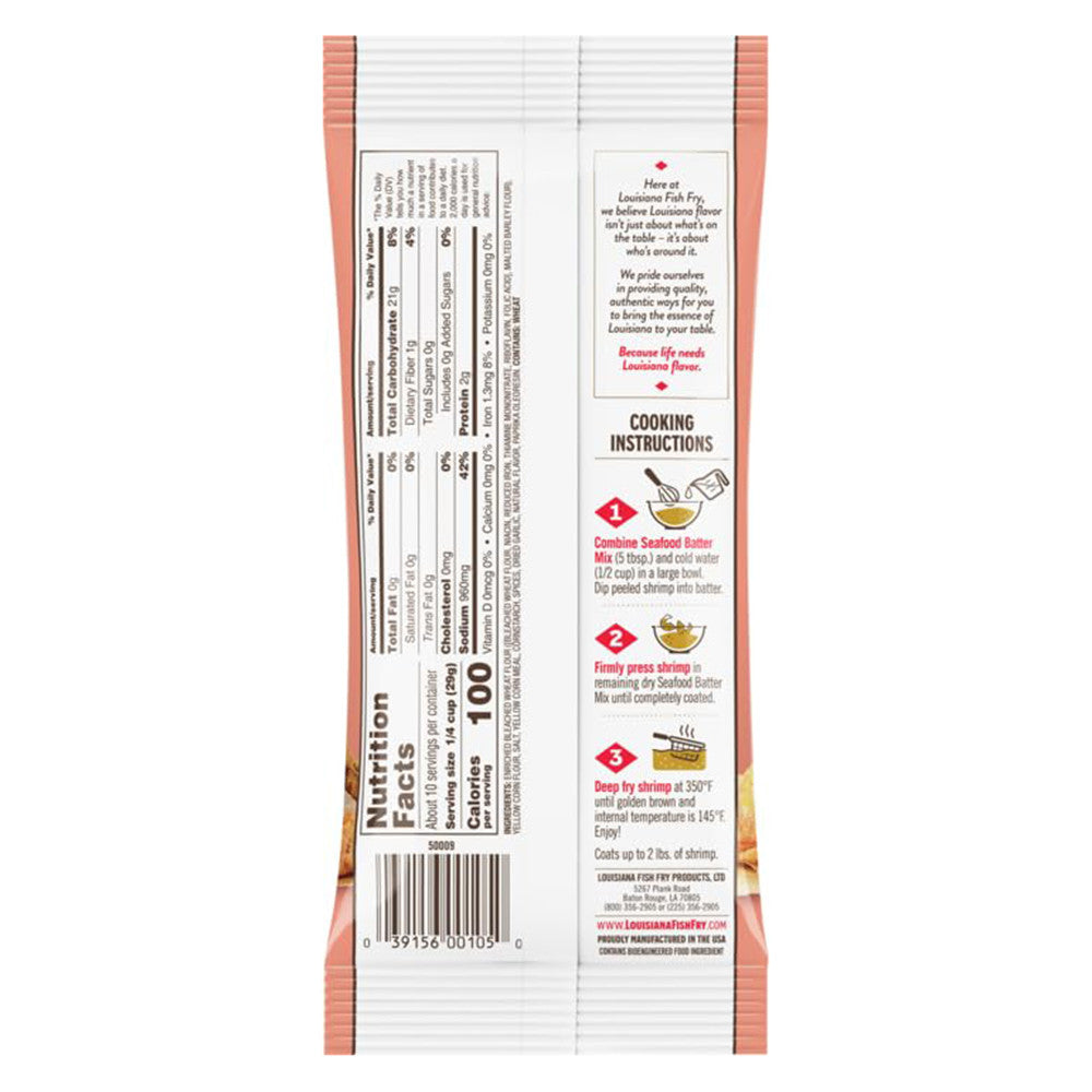 Louisiana Fish Fry Seasoned Shrimp Fry Seafood Batter Mix, 10 Oz