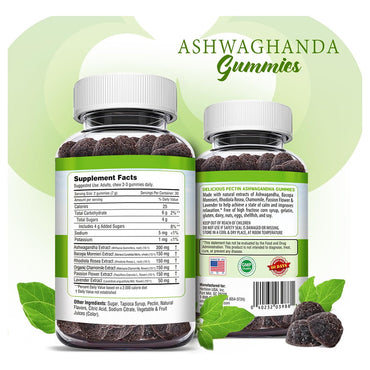 Herbion Naturals Ashwagandha Gummies, Helps De-Stress, Natural BlackBerry Flavor, 60 Ea
