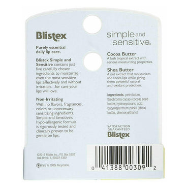 Blistex Simple And Sensitive Lip Care - 0.15 Oz/3 pack