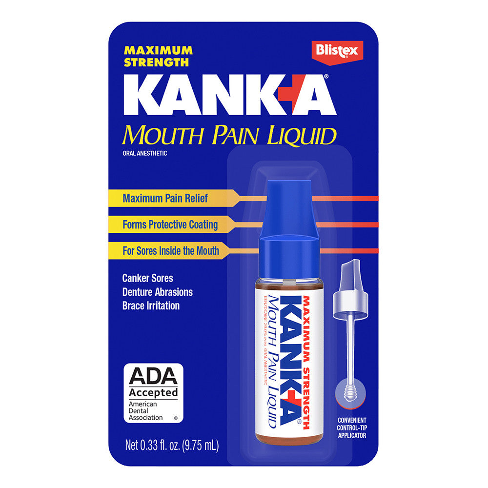 Professional Strength Kank-A Mouth Pain Liquid By Blistex - 0.33 Oz (9 Ml)