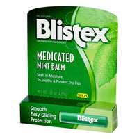 Blistex Medicated Mint Lip Balm, Lip Protectant and Sunscreen, SPF 15, 0.15 Oz