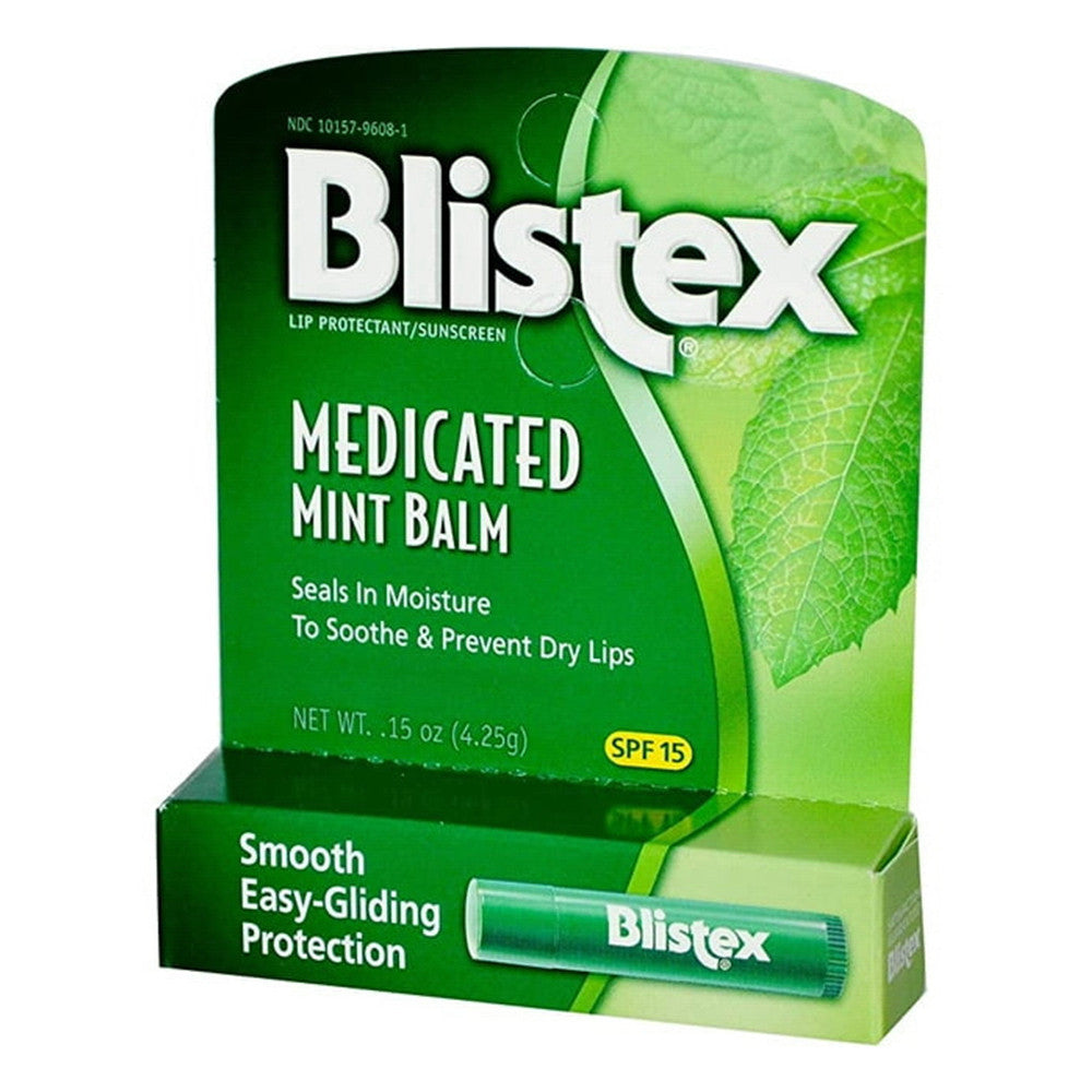 Blistex Medicated Mint Lip Balm, Lip Protectant and Sunscreen, SPF 15, 0.15 Oz