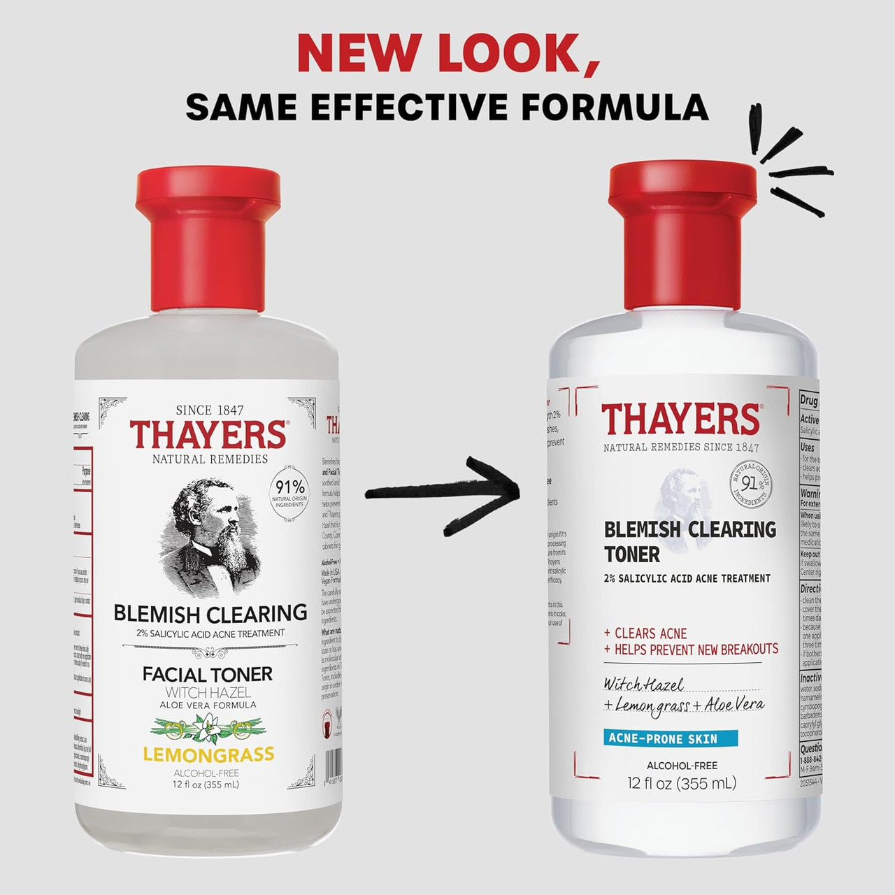 Thayers Witch Hazel Lemon Blemish Clearing Toner, 12 Oz